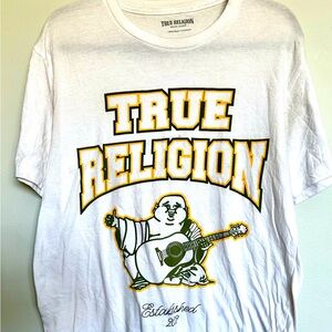 True Religion Buddha 2002 Short Sleeve T-Shirt 105783 White Size Large